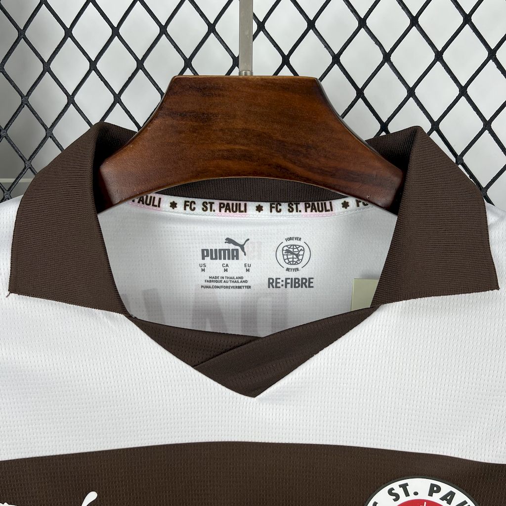 Camisola FC St. Pauli 2025-26 Alternativa Branca Versão Adepto