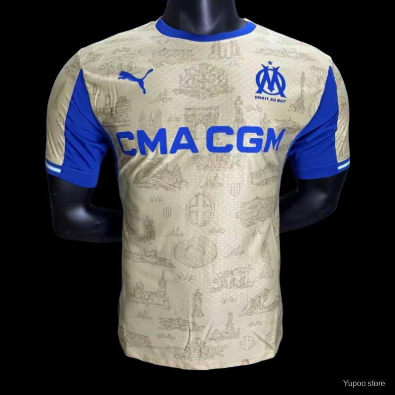 Camisola Olympique Marselha 2025-26 Alternativa Amarela Versão Jogador