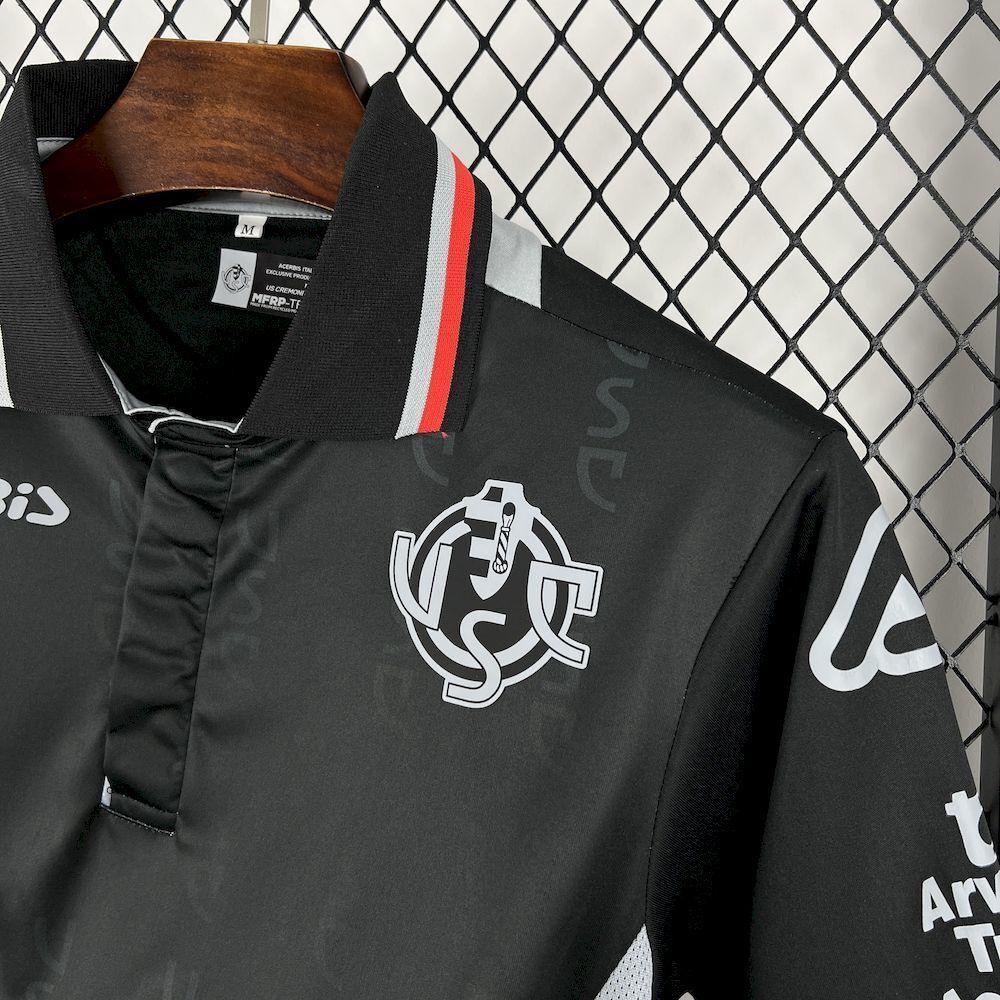 Camisola US Cremonese 2025-26 Alternativa Preta Versão Adepto