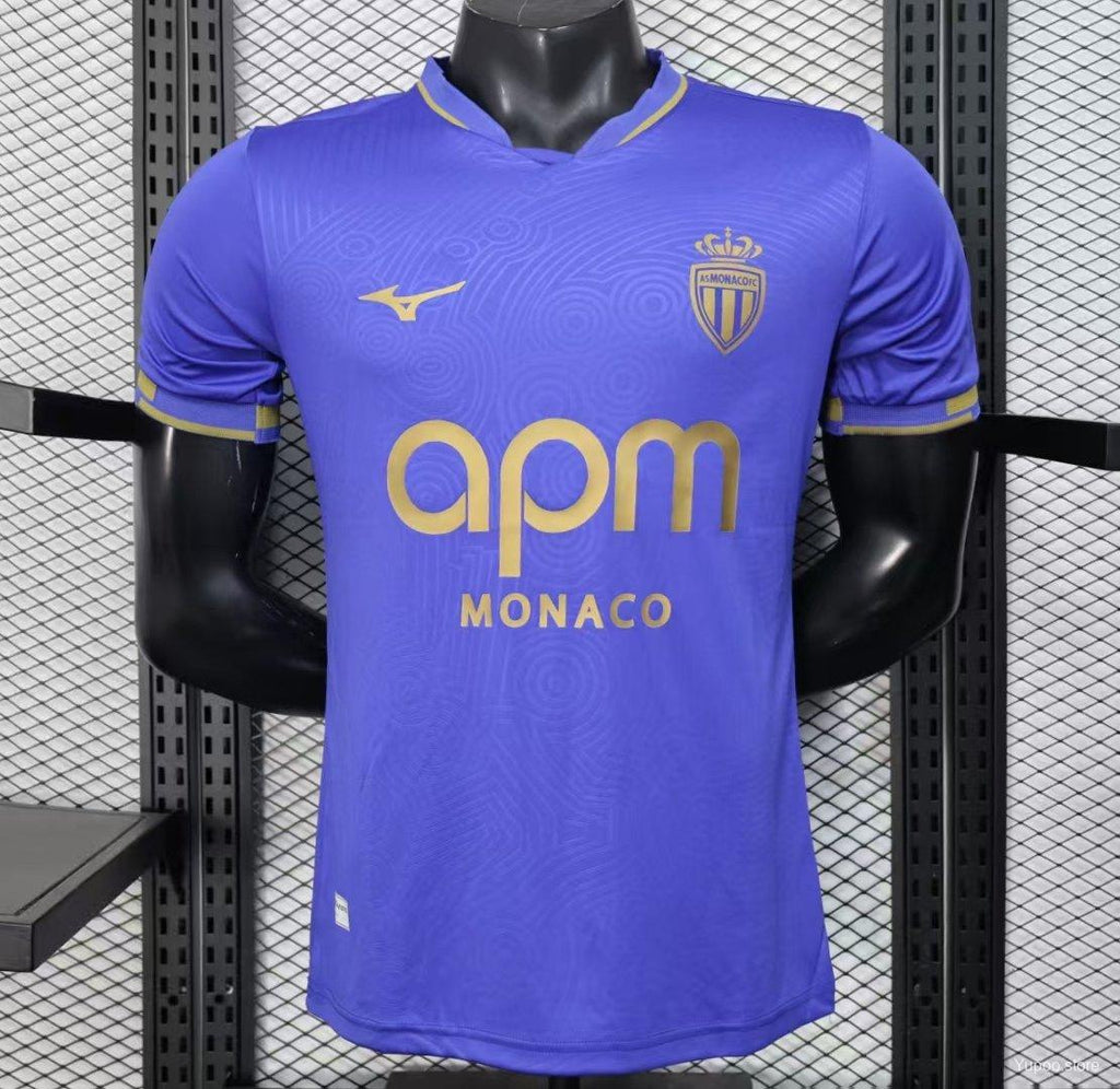 Camisola AS Monaco 2025-26 Alternativa Azul Versão Jogador