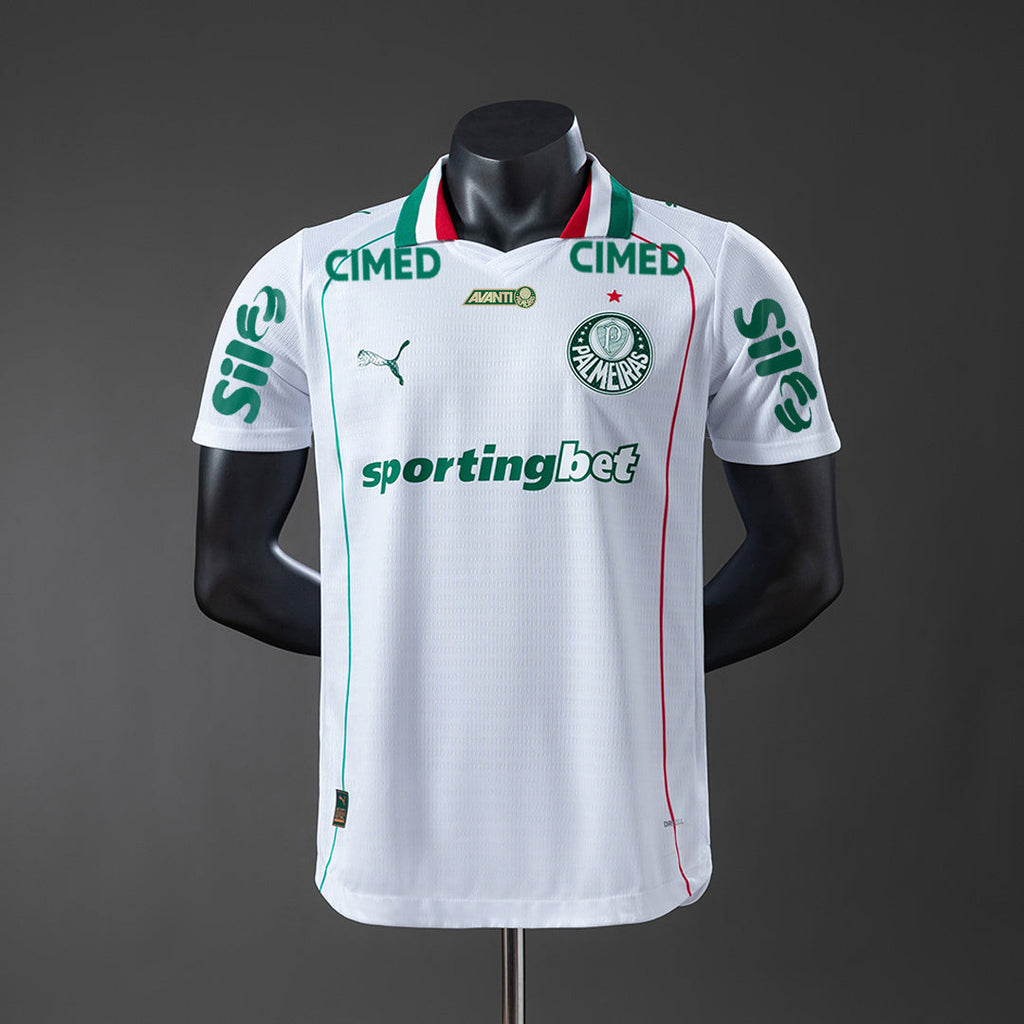 Camisola SE Palmeiras 2026-27 Alternativa Branca Versão Jogador Todos Patrocinadores