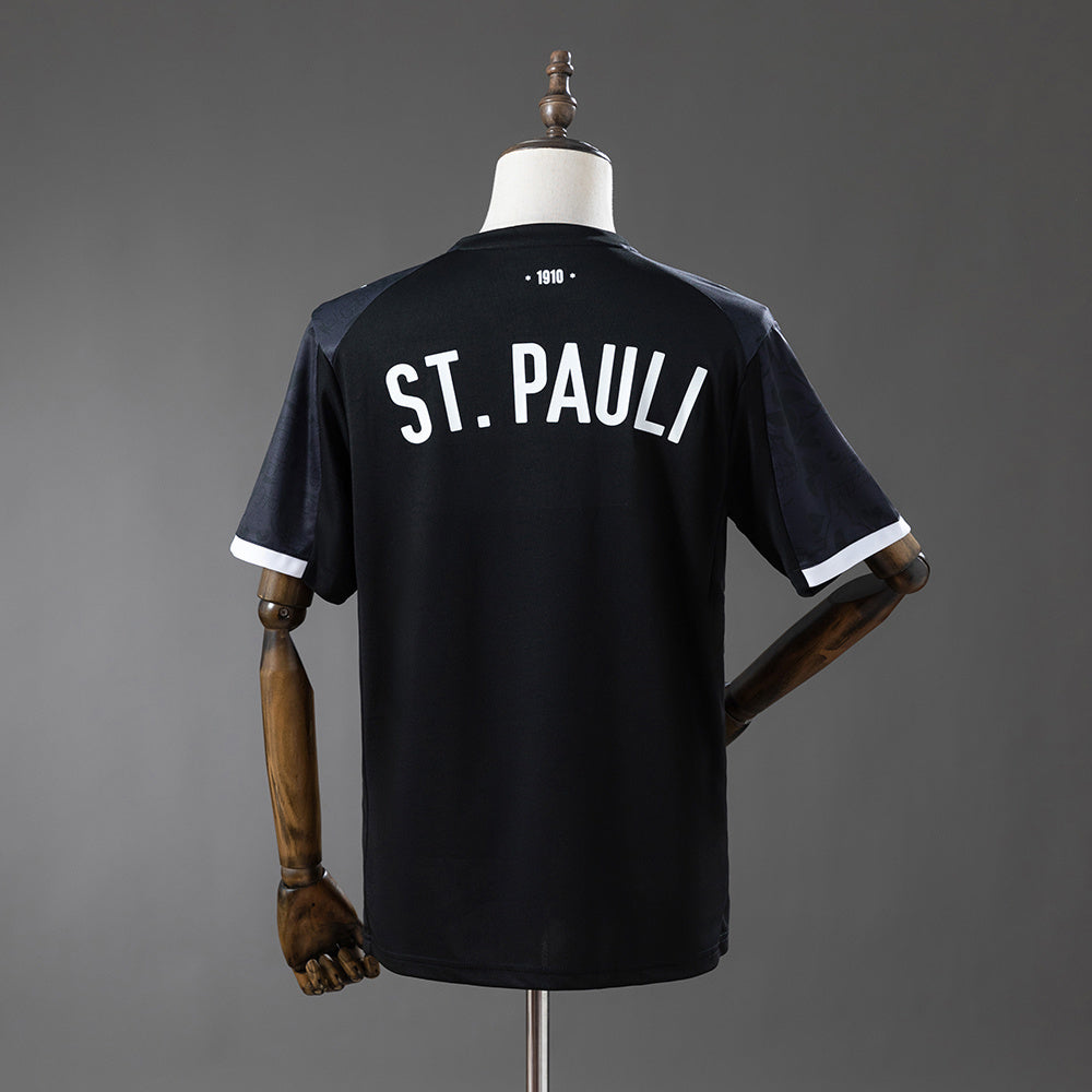 Camisola FC St. Pauli 2025-26 Alternativa Preta Versão Adepto