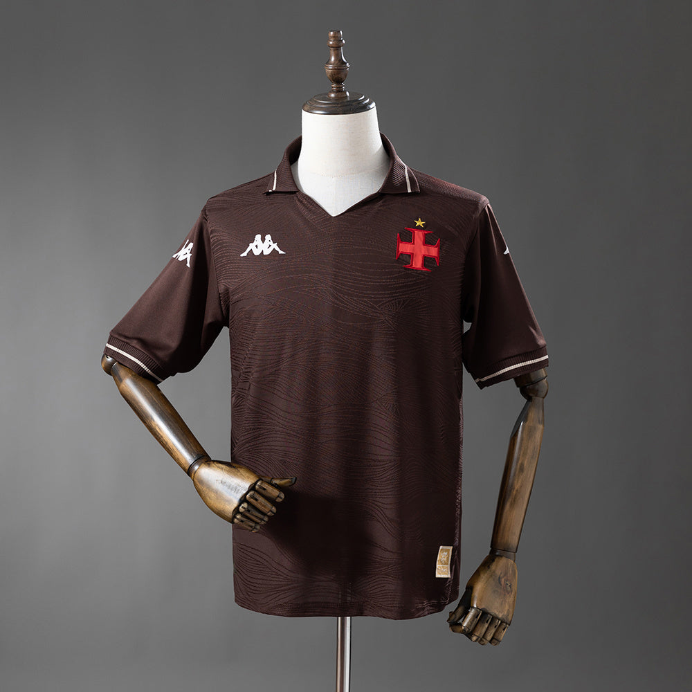 Camisola Vasco da Gama 2025-26 Alternativa Vermelha Lisa Versão Adepto