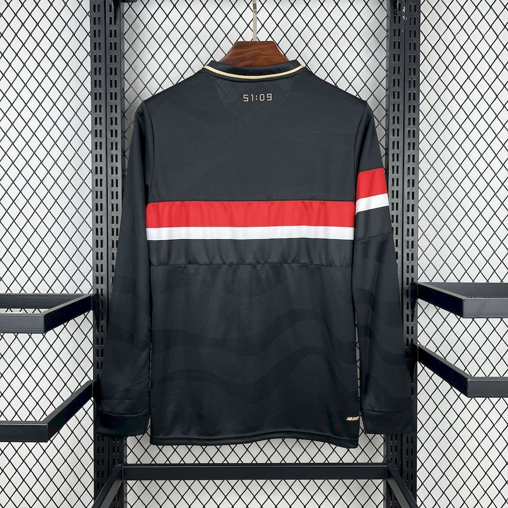 Camisola Manga Comprida São Paulo FC 2025-26 Alternativa Preta Lisa Versão Adepto