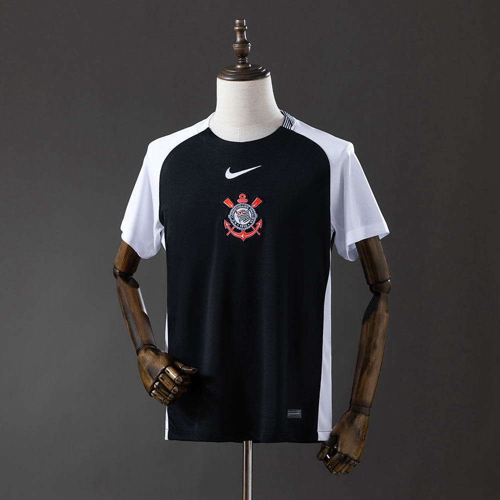 Camisola SC Corinthians 2025-26 Alternativa Preta Lisa Versão Adepto