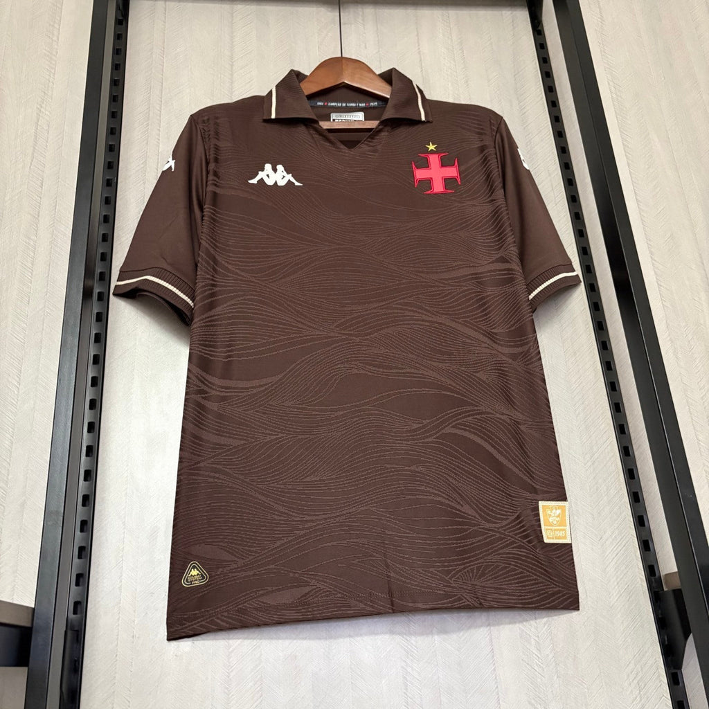 Camisola Vasco da Gama 2025-26 Alternativa Vermelha Lisa Versão Adepto