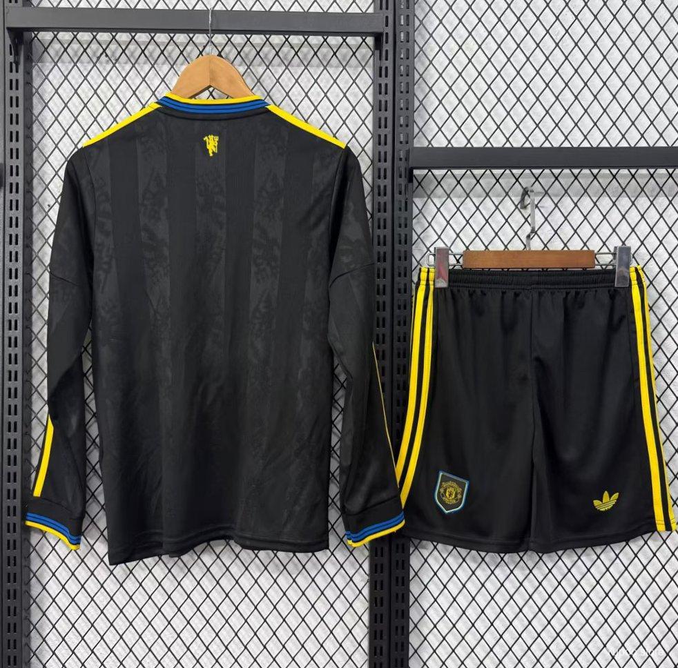 Kit Criança Manga Comprida M-United 2025-26 Alternativo