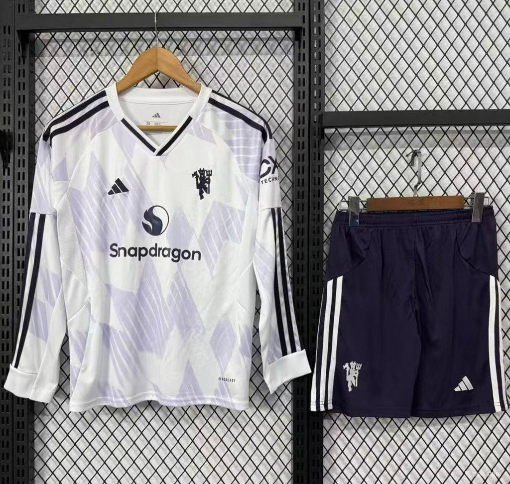 Kit Criança Manga Comprida M-United 2025-26 Alternativo