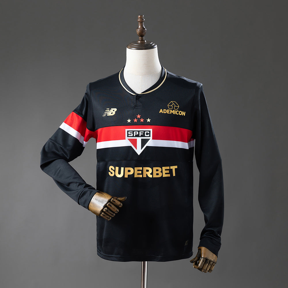 Camisola Manga Comprida São Paulo FC 2025-26 Alternativa Preta Versão Adepto