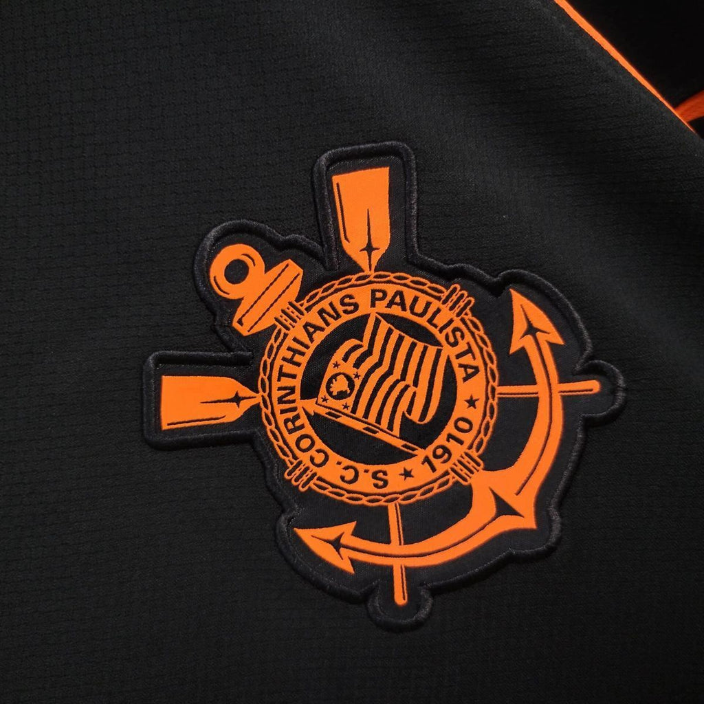 Camisola SC Corinthians 2025-26 Alternativa Preta/Laranja Versão Adepto