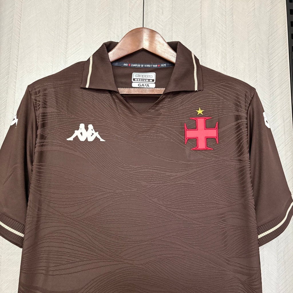 Camisola Vasco da Gama 2025-26 Alternativa Vermelha Lisa Versão Adepto