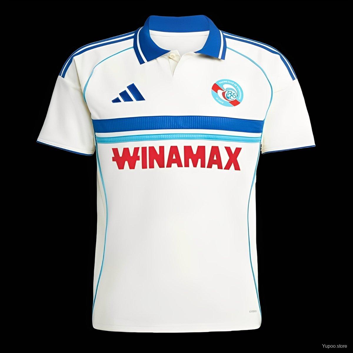 Camisola RC Strasbourg 2025-26 Alternativa Branca Versão Adepto