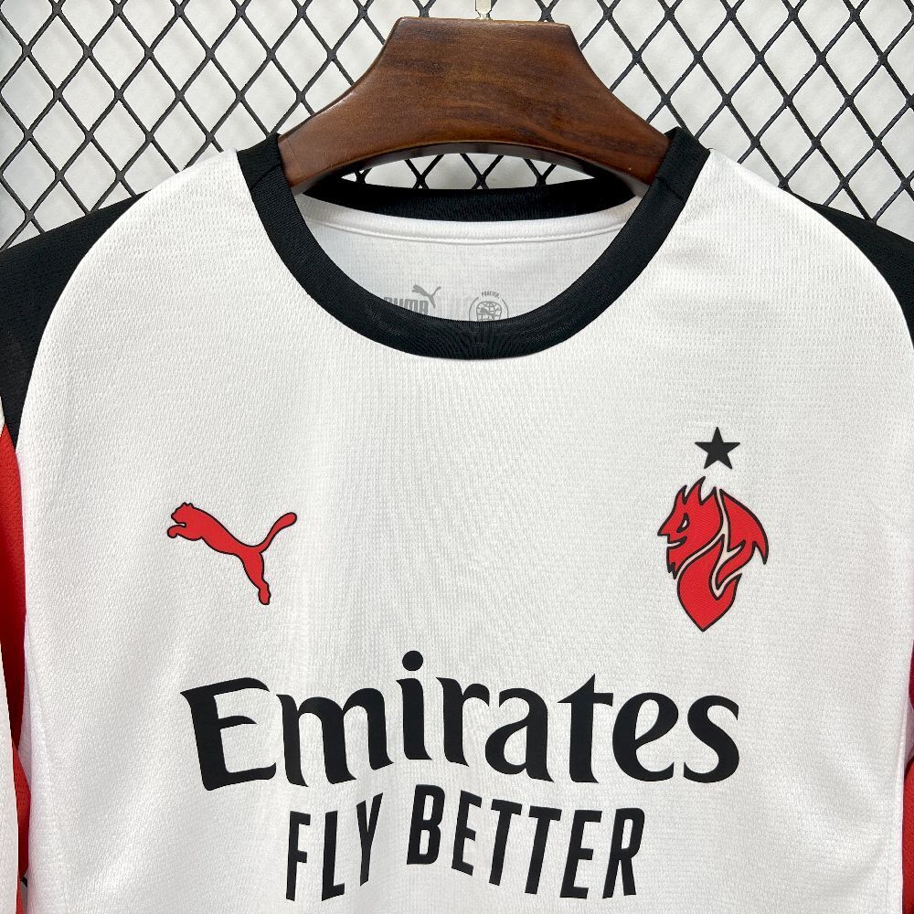 Camisola Manga Comprida Ac Milan 2025-26 Alternativa Branca Versão Adepto