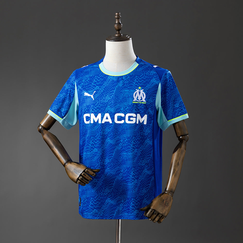 Camisola Olympique Marselha 2025-26 Alternativa Azul Clara Versão Adepto