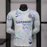 Camisola Manga Comprida Inter Milão 2025-26 Alternativa Branca Versão Jogador