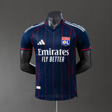 Camisola Olympique Lyon 2025-26 Alternativa Azul Versão Jogador