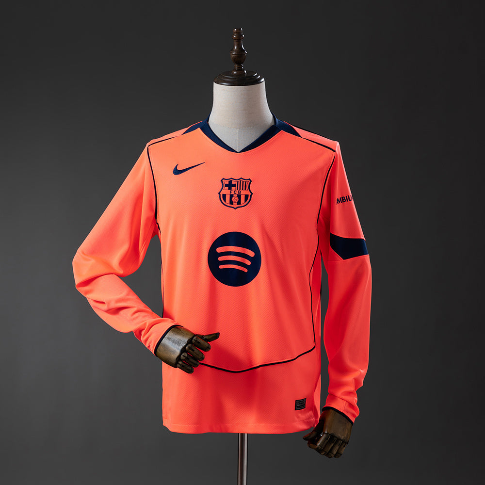 Camisola Manga Comprida FC Barcelona 2025-26 Alternativa Laranja Versão Adepto