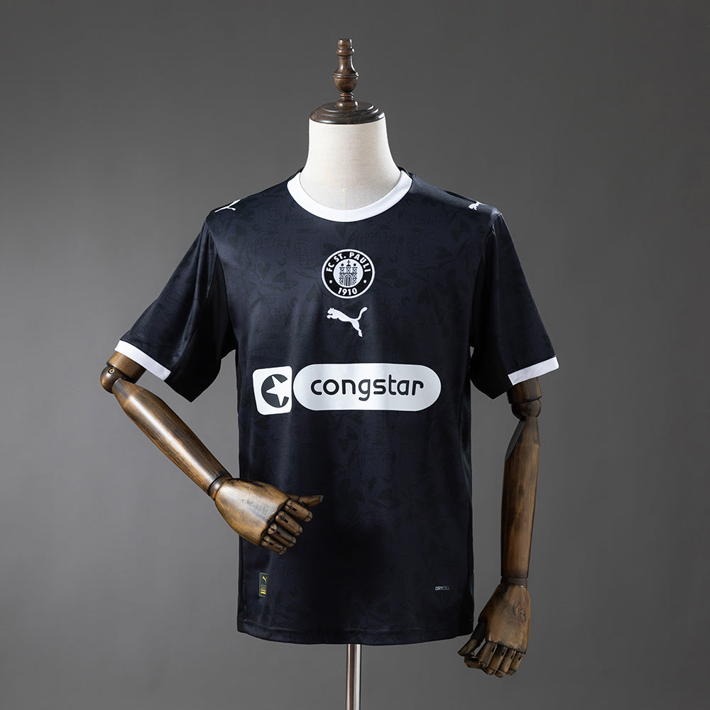 Camisola FC St. Pauli 2025-26 Alternativa Preta Versão Adepto