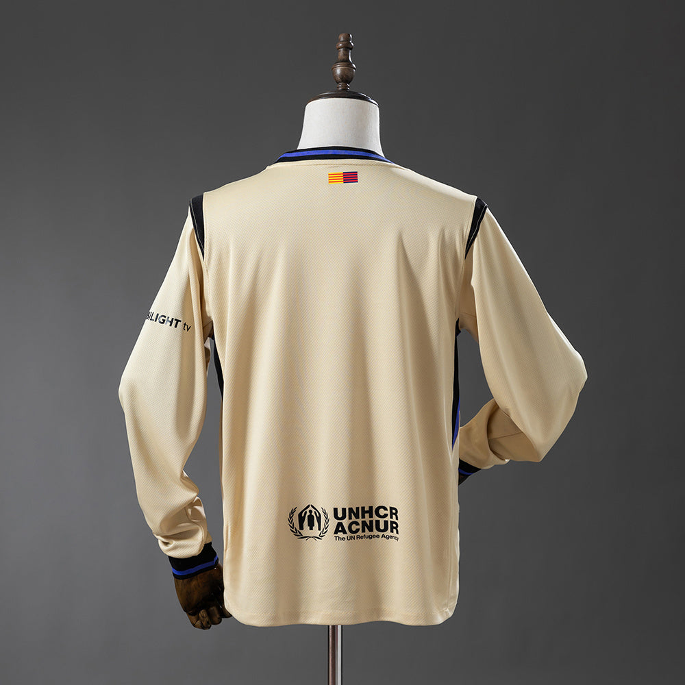 Camisola Manga Comprida FC Barcelona 2025-26 Alternativa Amarela Versão Adepto