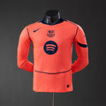 Camisola Manga Comprida FC Barcelona 2025-26 Alternativa Laranja Versão Jogador