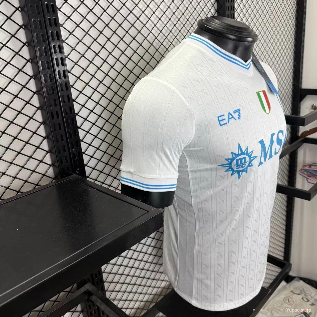 Camisola Napoles 2025-26 Alternativa Branca UCL Versão Jogador