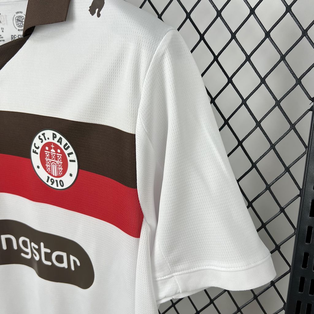 Camisola FC St. Pauli 2025-26 Alternativa Branca Versão Adepto