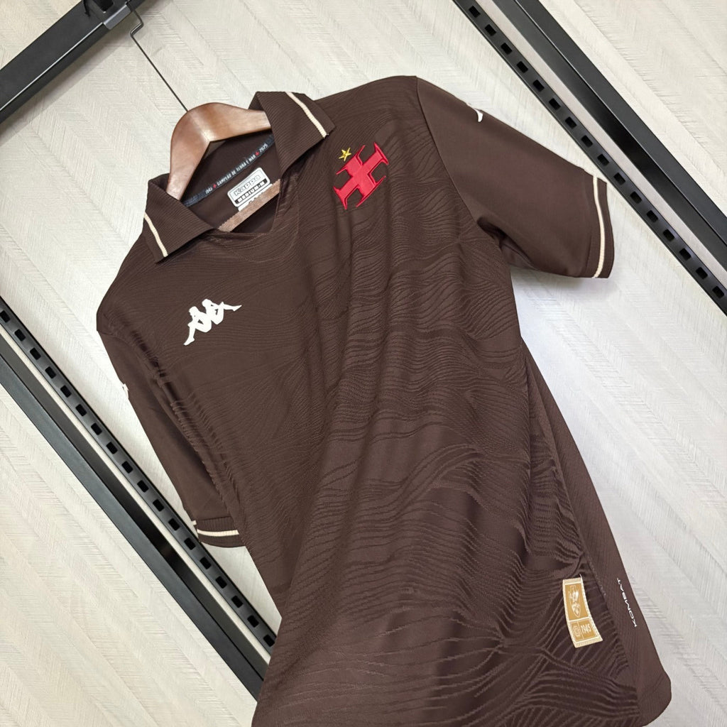 Camisola Vasco da Gama 2025-26 Alternativa Vermelha Lisa Versão Adepto