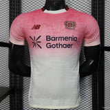Camisola Bayer 04 Leverkusen 2025-26 Alternativa Rosa Versão Jogador