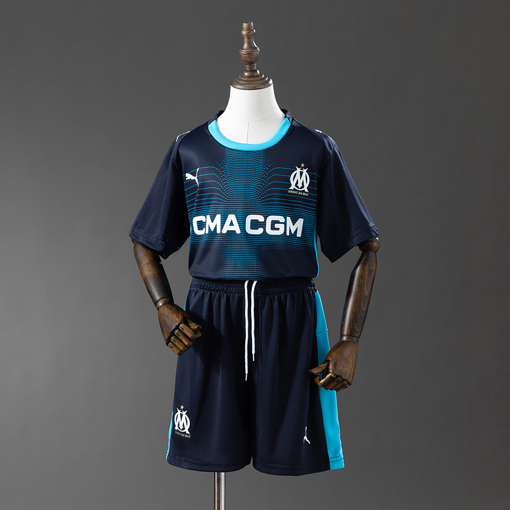 Kit Criança Olympique Marselha 2025-26 Alternativo