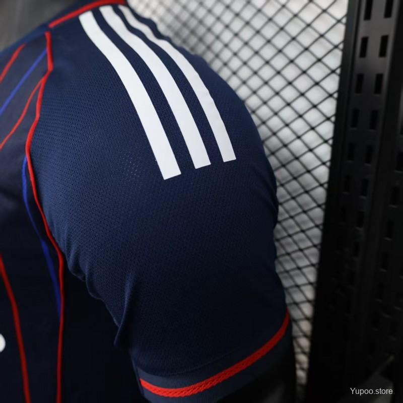 Camisola Olympique Lyon 2025-26 Alternativa Azul Versão Jogador